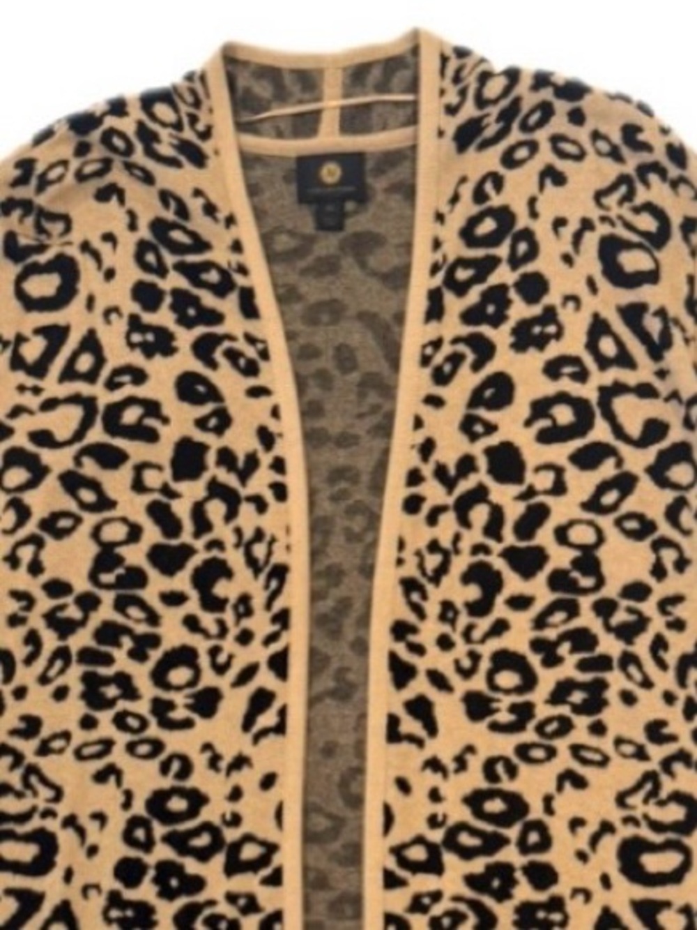 JM Collection Leopard Print Cardigan - Picture 3 of 4